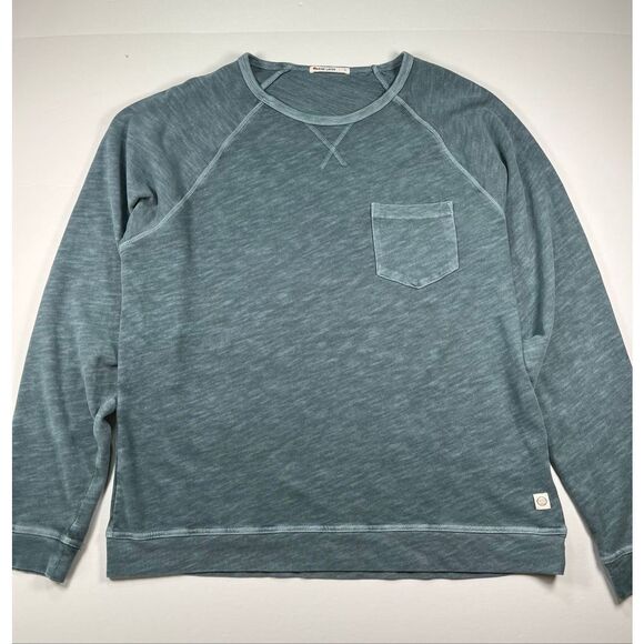 Marine Layer Mens Size Large Vintage Heavy Slub Raglan Cotton Pocket Crew Neck - Picture 7 of 12